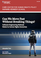 Cover of the Carr Center working paper in which I ask if we can move
fast without breaking things.
